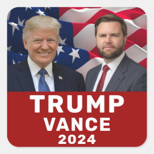 Trump Vance 2024 Quadratischer Aufkleber