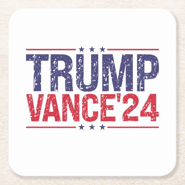 Trump Vance 2024 Rechteckiger Pappuntersetzer (Vorderseite)