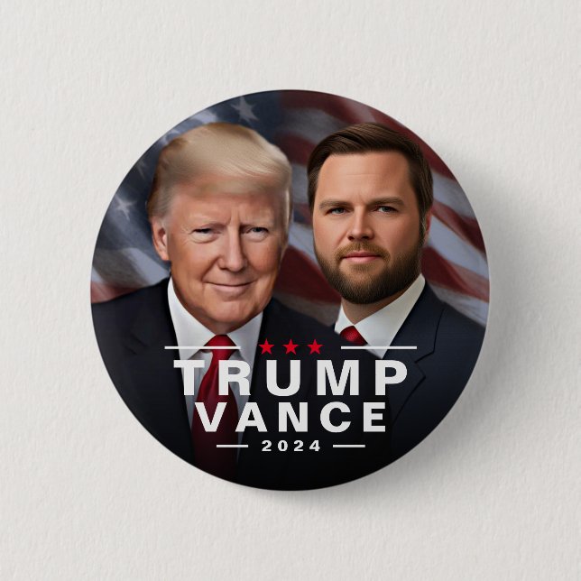 Trump Vance 2024 Republikanischer Präsident VP Button (Vorderseite)