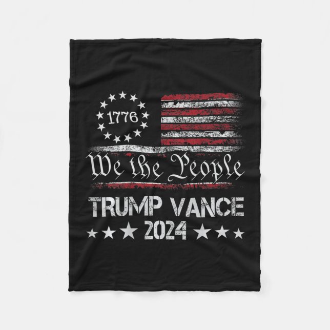Trump Vance 2024 Retro Stripe Trump Jd Vance (auf  Fleecedecke (Vorderseite)