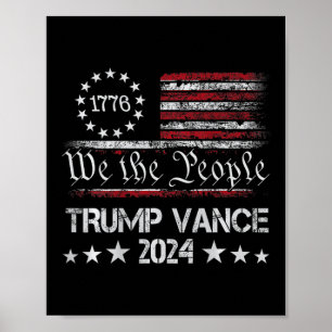 Trump Vance 2024 Retro Stripe Trump Jd Vance (auf  Poster