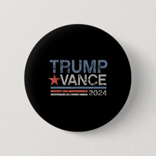 Trump Vance 2024 Retro Stripe Trump Jd Vance Button