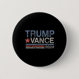 Trump Vance 2024 Retro Stripe Trump Jd Vance Button
