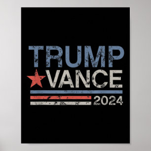 Trump Vance 2024 Retro Stripe Trump Jd Vance Poster