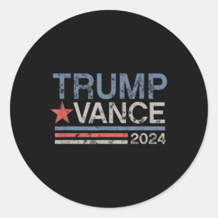 Trump Vance 2024 Retro Stripe Trump Jd Vance Runder Aufkleber