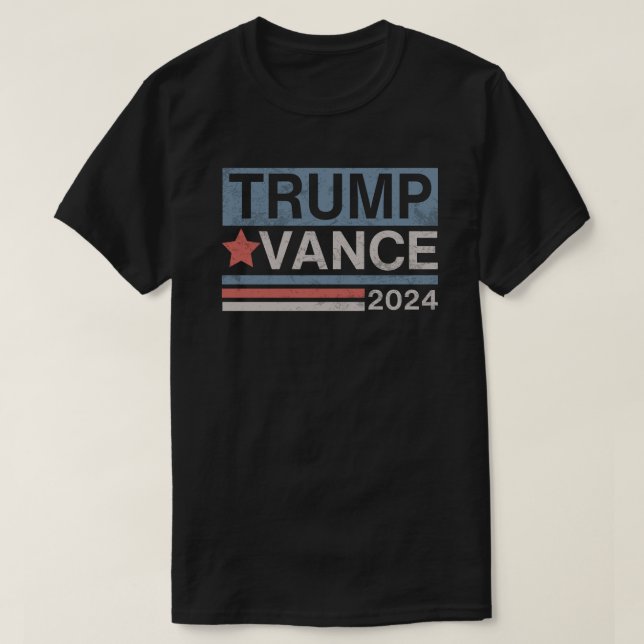 Trump Vance 2024 Retro Stripe Trump T-Shirt (Design vorne)