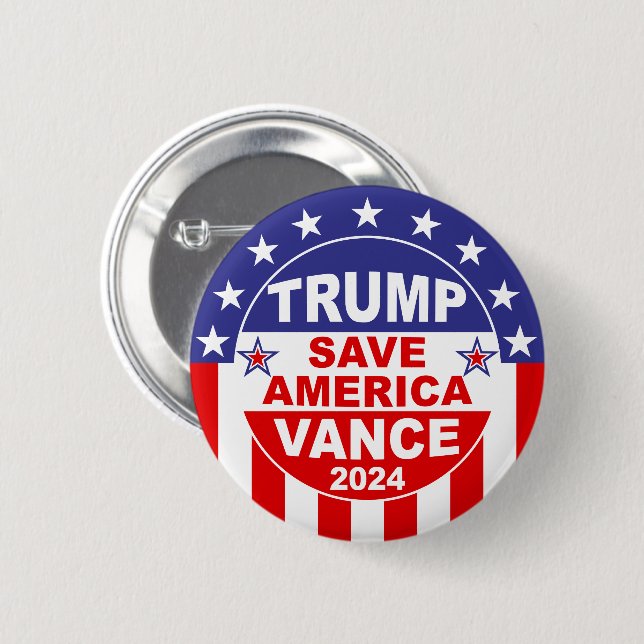 TRUMP VANCE 2024 RETTE AMERIKA BUTTON (Vorne & Hinten)
