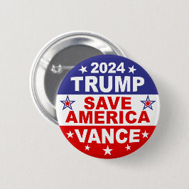 TRUMP VANCE 2024 RETTE AMERIKA BUTTON