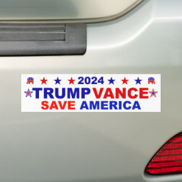 Trump Vance 2024 Rettete Amerika Autoaufkleber