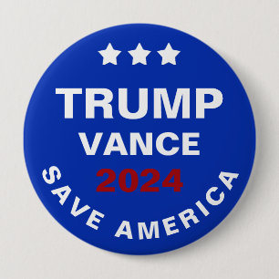 Trump Vance 2024 Rettete Amerika Button