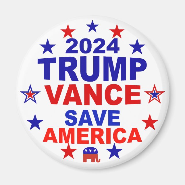 Trump Vance 2024 Rettete Amerika Magnet (Vorne)