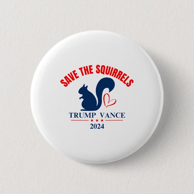 Trump Vance 2024 Rettete die Eichhörnchen Button (Vorderseite)