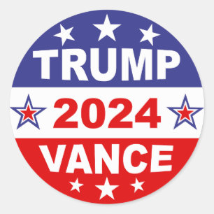 TRUMP VANCE 2024 RUNDER AUFKLEBER