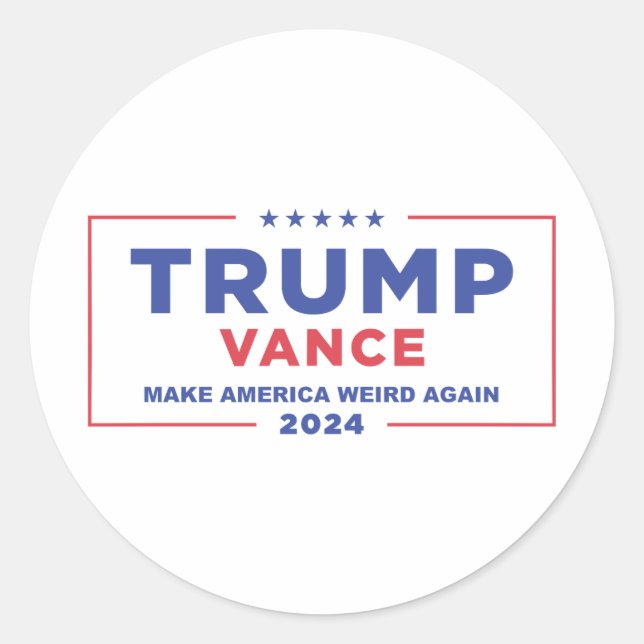 TRUMP VANCE 2024 RUNDER AUFKLEBER (Vorderseite)