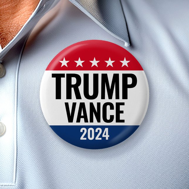 Trump Vance 2024 - Stars für klassische Kampagne Button (Campaign Button)