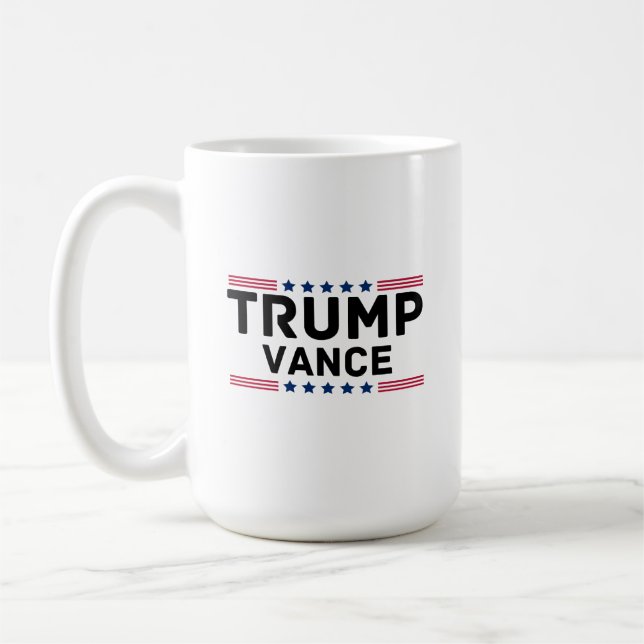 Trump Vance 2024 Trump unterstützt Wahlgeschenk Kaffeetasse (Links)