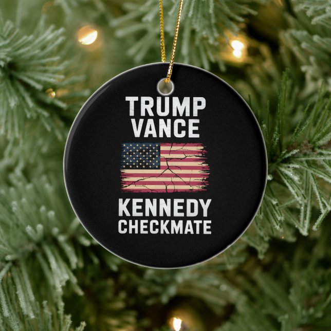 Trump Vance 2024 Trump Vance Kennedy Checkmate Keramik Ornament (Baum)