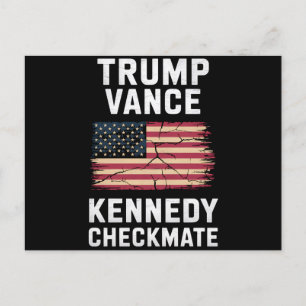 Trump Vance 2024 Trump Vance Kennedy Checkmate Postkarte