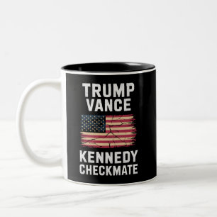 Trump Vance 2024 Trump Vance Kennedy Checkmate Zweifarbige Tasse