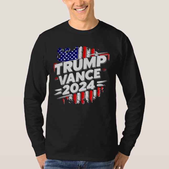 Trump Vance 2024 US-Flagge T-Shirt (Vorderseite)