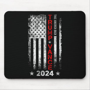 Trump Vance 2024 US-Flagge Vintage - Bring America Mousepad