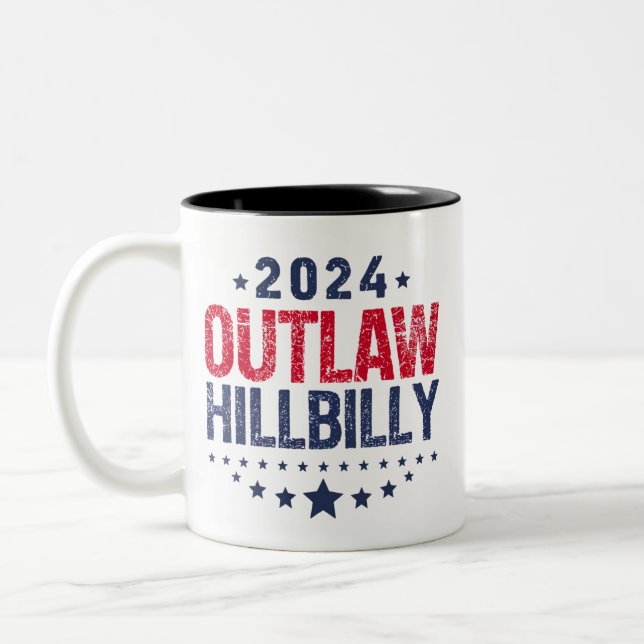 Trump Vance 2024 verbietet eine Hillbilly-US-Flagg Zweifarbige Tasse (Links)