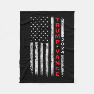 Trump Vance 2024 Vintag gedämpfte vertikale Flagge Fleecedecke
