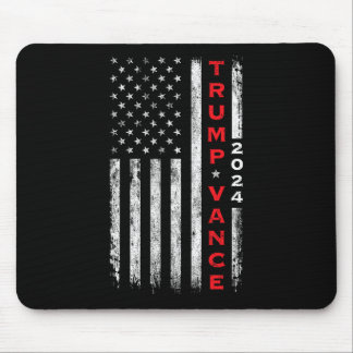 Trump Vance 2024 Vintag gedämpfte vertikale Flagge Mousepad