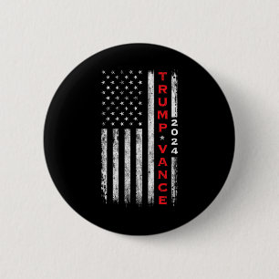 Trump Vance 2024 Vintage gedämpfte vertikale Flagg Button