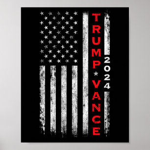 Trump Vance 2024 Vintage gedämpfte vertikale Flagg Poster