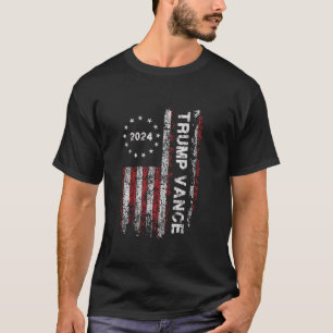 Trump Vance 2024 Vintager Präsident der US-Flag T-Shirt