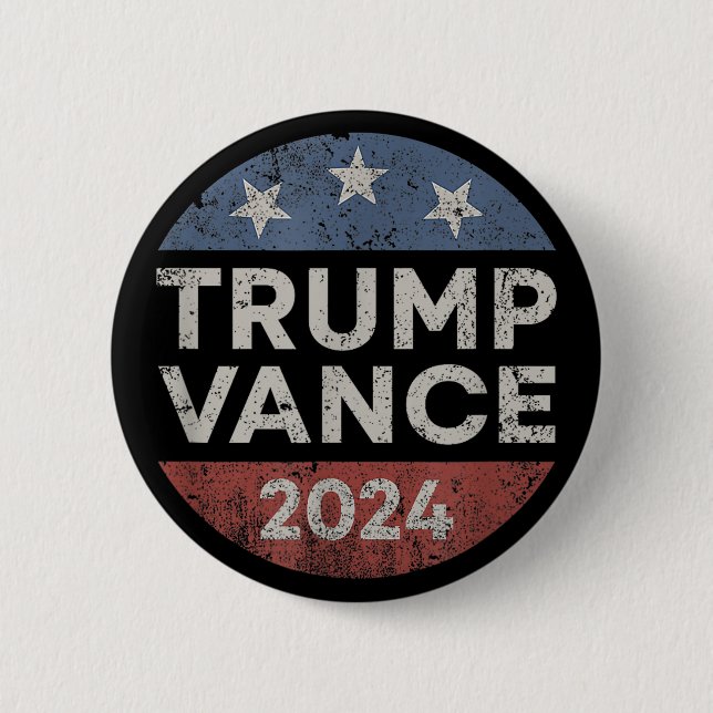 Trump Vance 2024 Vizepräsident VP Election Retro Button (Vorderseite)