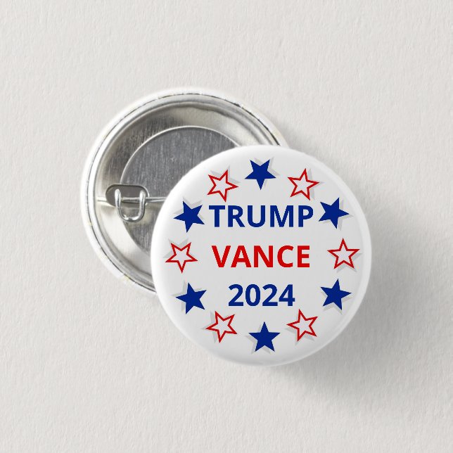 Trump, Vance 2024-Wahlknopf Button (Vorne & Hinten)