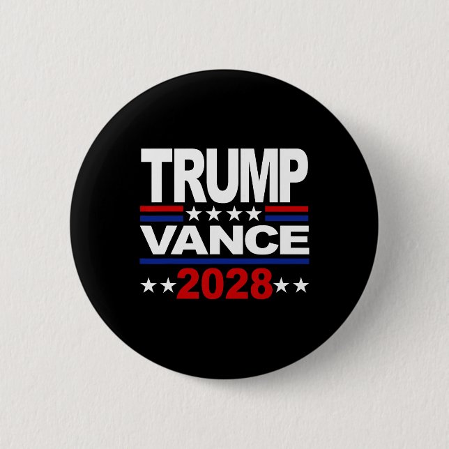 Trump Vance 2028 Republikanischer Dritter-Amtszeit Button (Vorderseite)