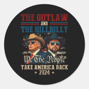Trump Vance 24 Der Outlaw und der Hillbilly überne Runder Aufkleber