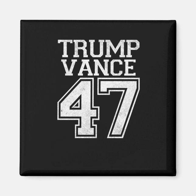 Trump Vance 47. Präsident Vintage Nummer Magnet (Vorne)