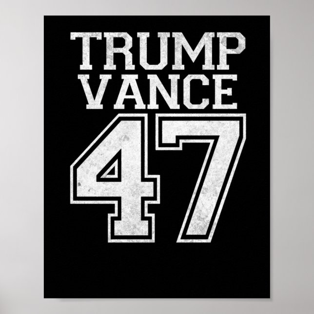 Trump Vance 47. Präsident Vintage Nummer Poster (Vorne)