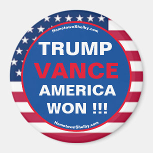 TRUMP VANCE AMERICA GEWONNEN !!! Kühlschrankmagnet Magnet