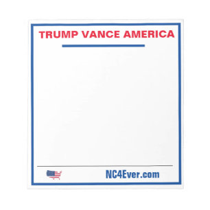 TRUMP VANCE AMERICA Notepad Notizblock