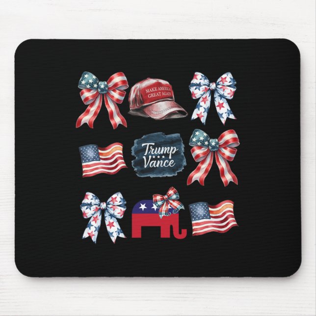 Trump Vance Bow Coquette Wahl Präsidentschaftswahl Mousepad (Vorne)