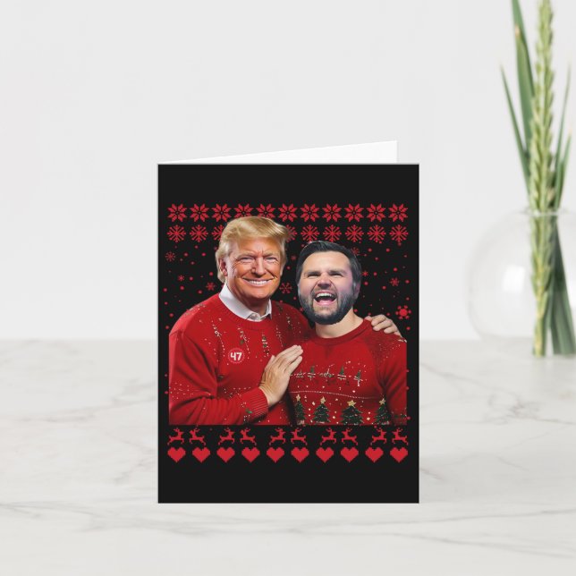 Trump Vance Brothers Funny Red Uggge Weihnachten W Karte (Vorderseite)