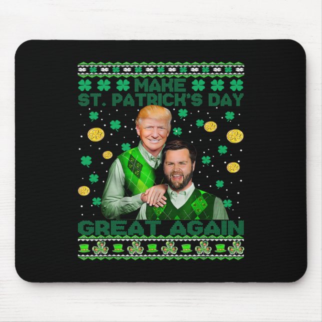 Trump Vance Brothers Funny St Patrick's Day Ugly S Mousepad (Vorne)