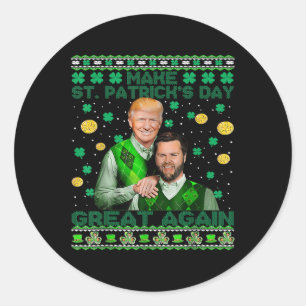 Trump Vance Brothers Funny St Patricks Day Ugly Sw Runder Aufkleber