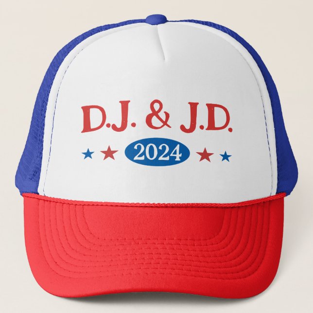 Trump Vance DJ JD 2024 Truckerkappe (Vorderseite)