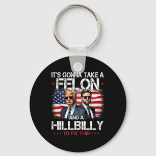 Trump Vance Es wird ein Felon und einen Hillbill n Schlüsselanhänger
