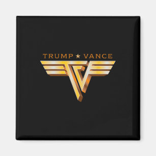Trump Vance Fernseher Rocker Gold Logo Vintage Tru Magnet