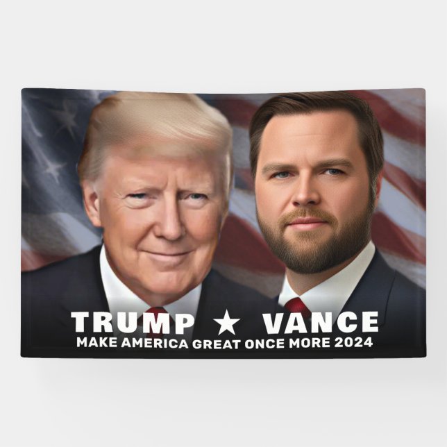 Trump Vance Foto 2024 Kampagne Große Indoor Banner (Horizontal)