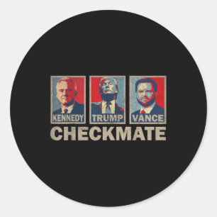 Trump Vance Kennedy Checkmate 2024 Wahlrepublik Runder Aufkleber