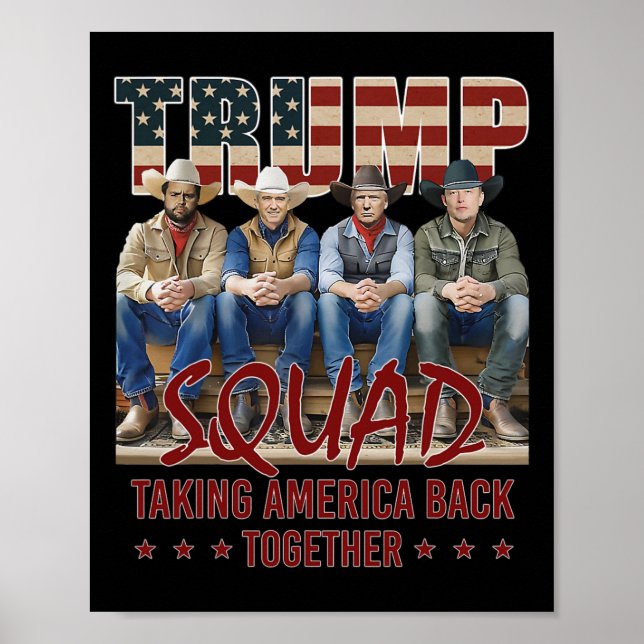 Trump Vance Kennedy Elon Squad holt Amerika zurück Poster (Vorne)