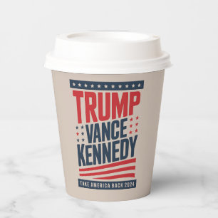 Trump Vance Kennedy Holt Amerika zurück 2024 Pappbecher